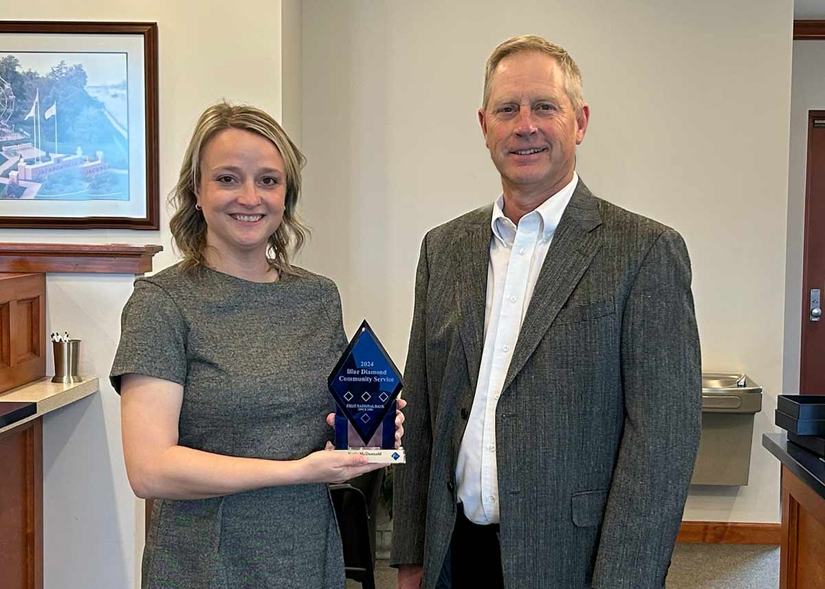 Katie McDannald Awarded  Blue Diamond Community Service Award